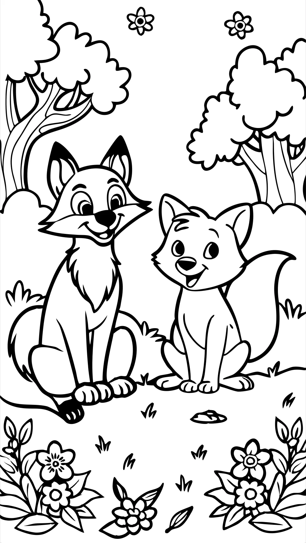 coloriage Fox et le chien